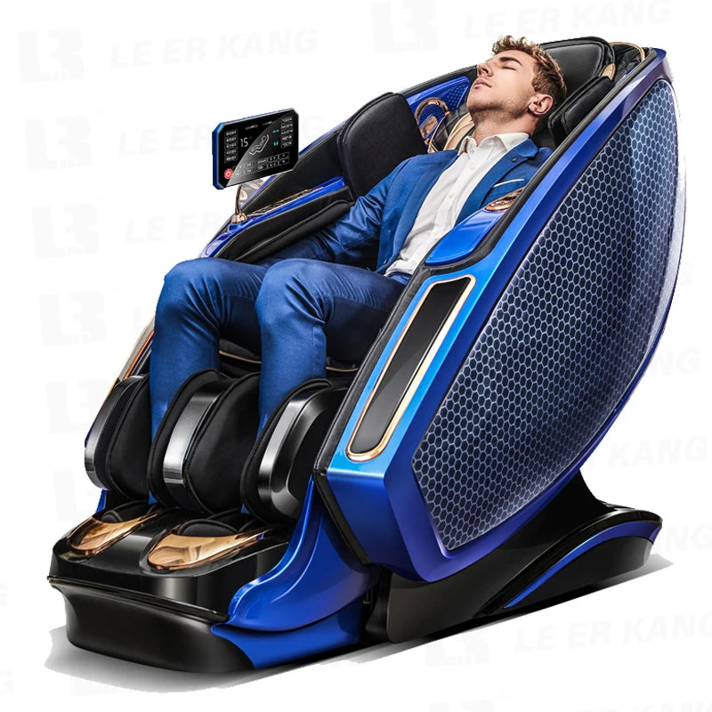 Fauteuil 988Y21, rail SL et manipulateur — vue 3/4 haut de gamme bleu